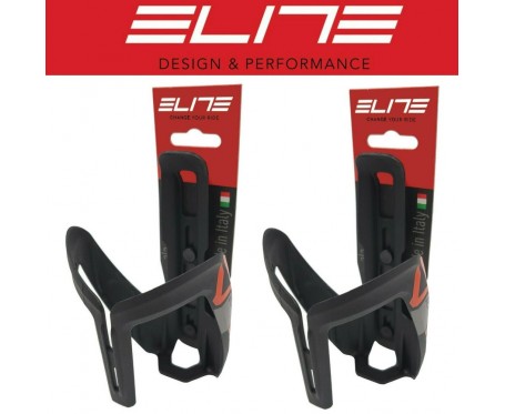 Pair of Elite Ala cages Black/red Bike Water Bottle Cage Lightweight 39g